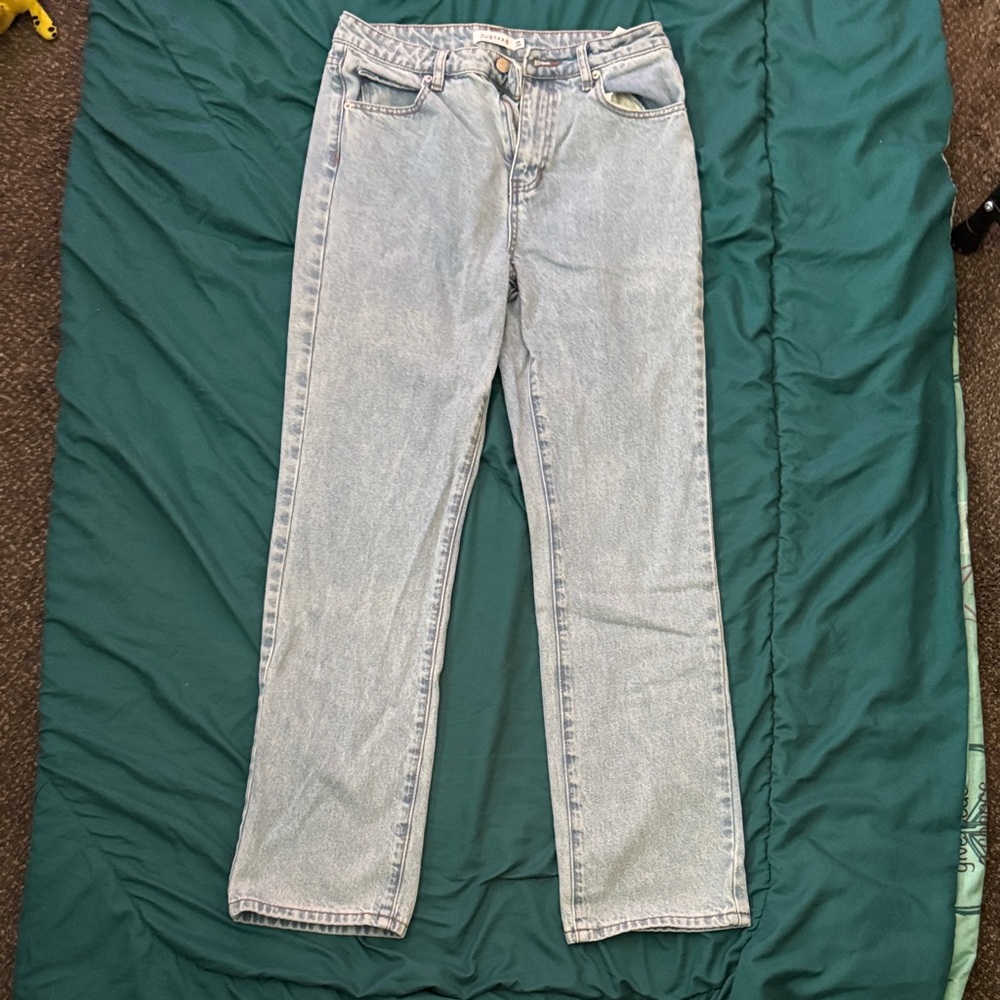 JustFab Women's Light Blue Straight Leg Jeans